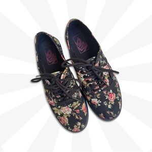 GC Vans Ladies Black & Floral Sneakers 7